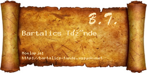 Bartalics Tünde névjegykártya